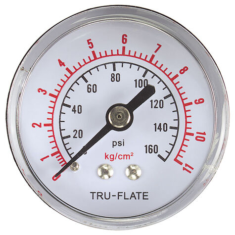 Tru-Flate 0-160 PSI Air Line Back Mount Gauge product photo