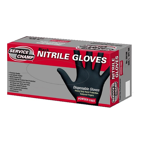 Service Champ Black Nitrile Gloves - Medium product photo