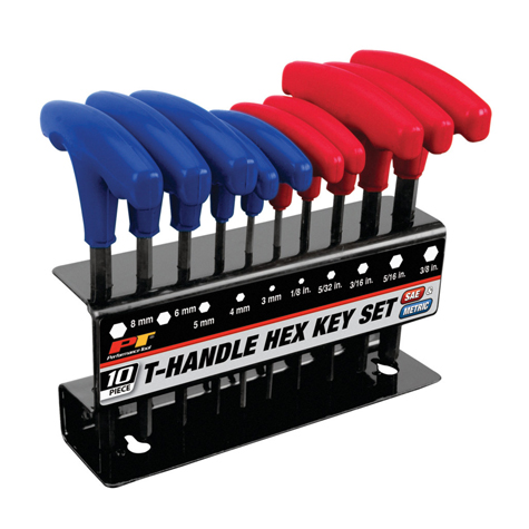 Performance Tool - 10pc SAE/Metric T-Handle Hex Key Set product photo