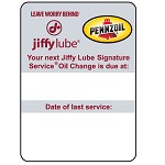 Jiffy Lube Signature Service Label product photo